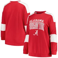 Profil Femme Crimson Alabama Tide Plus Striped Pullover Sweatshirt