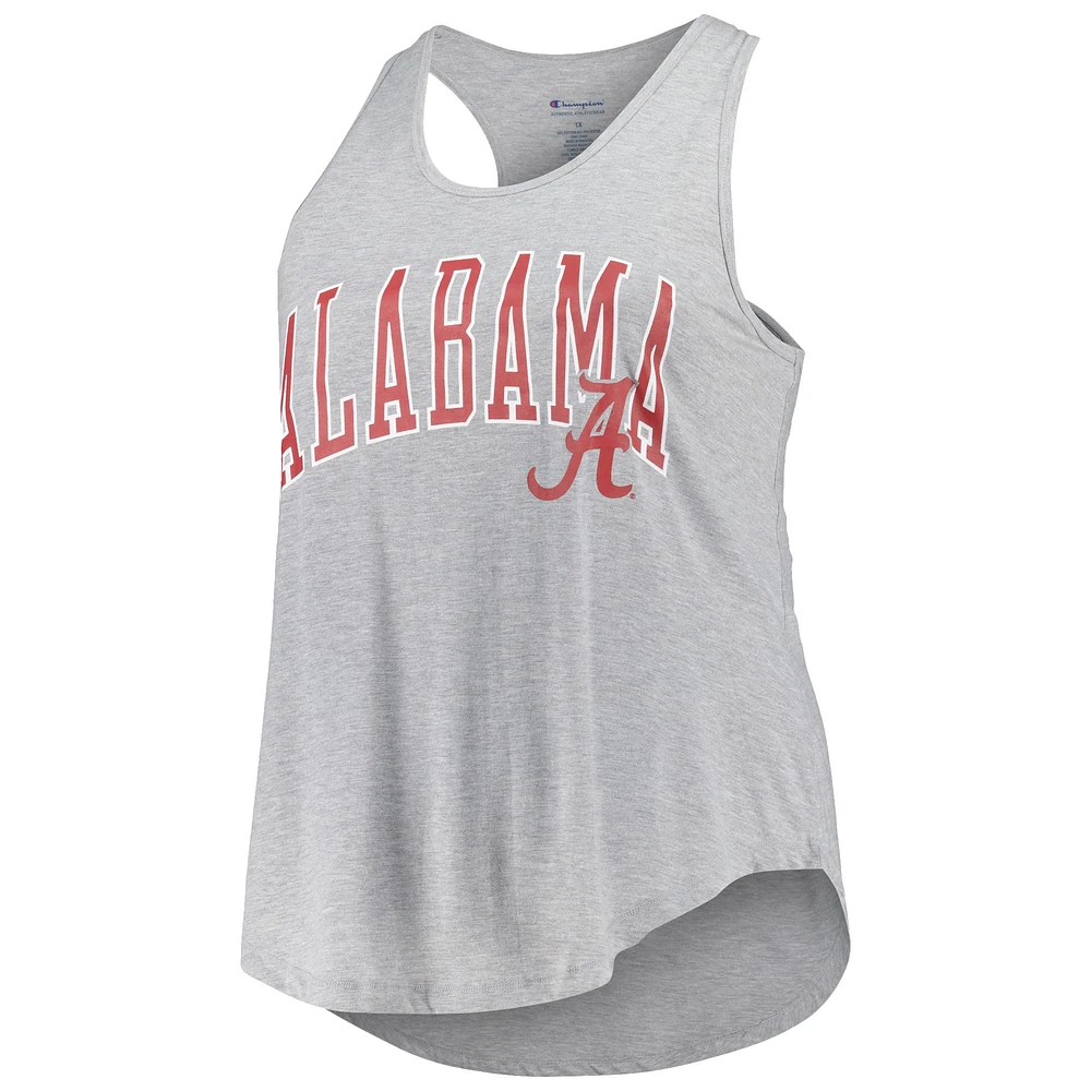 Débardeur à col rond et dos nageur pour femme Profile Heather Grey Alabama Crimson Tide Arch Logo