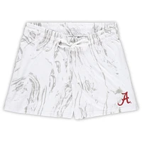 Profile White Alabama Crimson Tide Ensemble débardeur et short en marbre grande taille pour femme