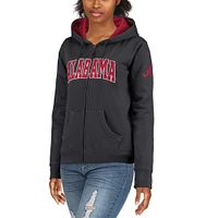 Sweat à capuche entièrement zippé Stadium Athletic Charcoal Alabama Crimson Tide pour femme