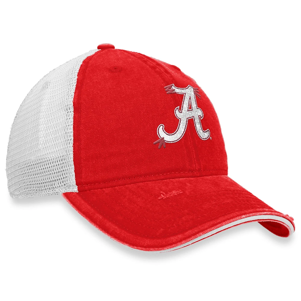 Women's Top of the World Crimson/White Alabama Crimson Tide Radiant Trucker Snapback Hat
