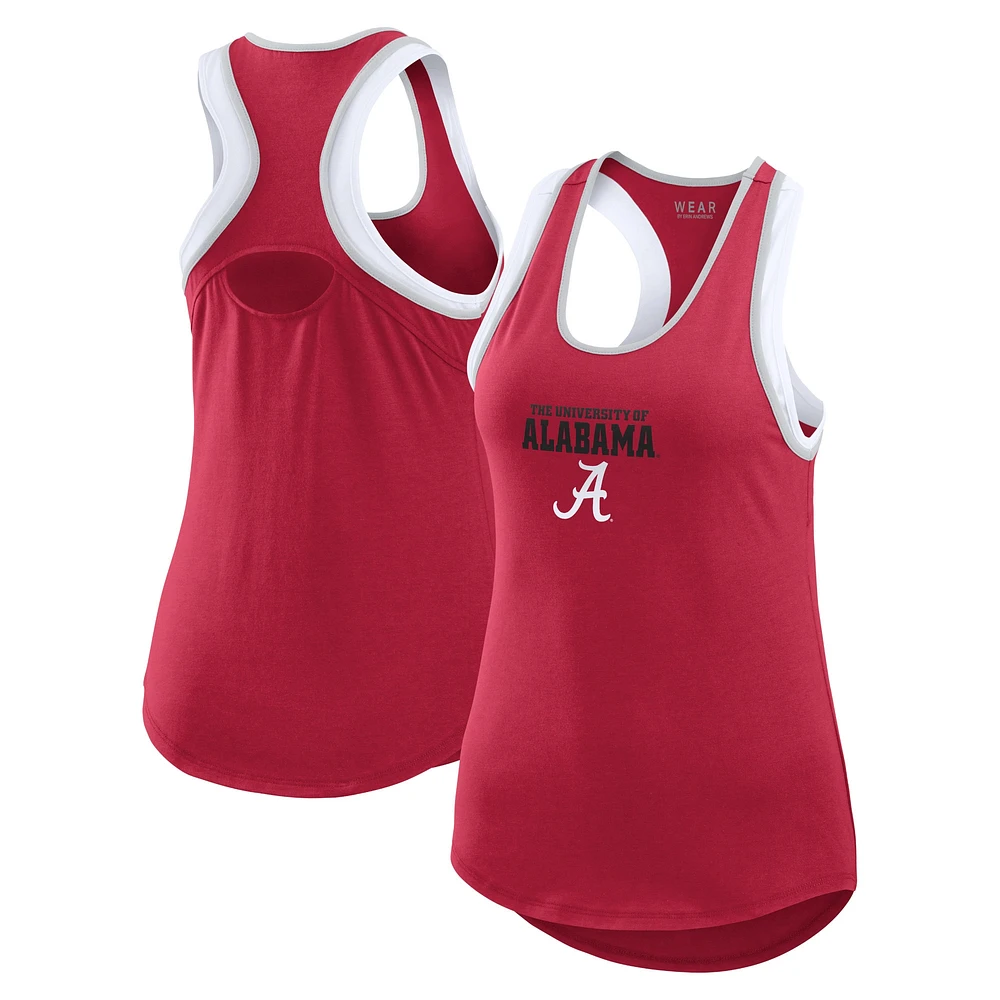 Women's WEAR by Erin Andrews Crimson Alabama Tide Open Hole Razorback Tank Top