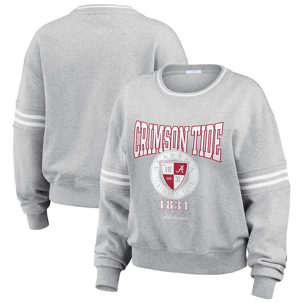 Pull à rayures classiques Alabama Crimson Tide Heather Grey pour femme WEAR by Erin Andrews