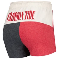 Wes & Willy Cream Alabama Crimson Tide T-shirt et short à manches longues col en V pour femme