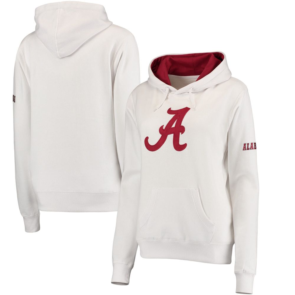 Women's White Alabama Crimson Tide Big Logo Pullover Sweatshirt