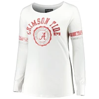 T-shirt à manches longues et col rond Alabama Crimson Tide pour femme blanc