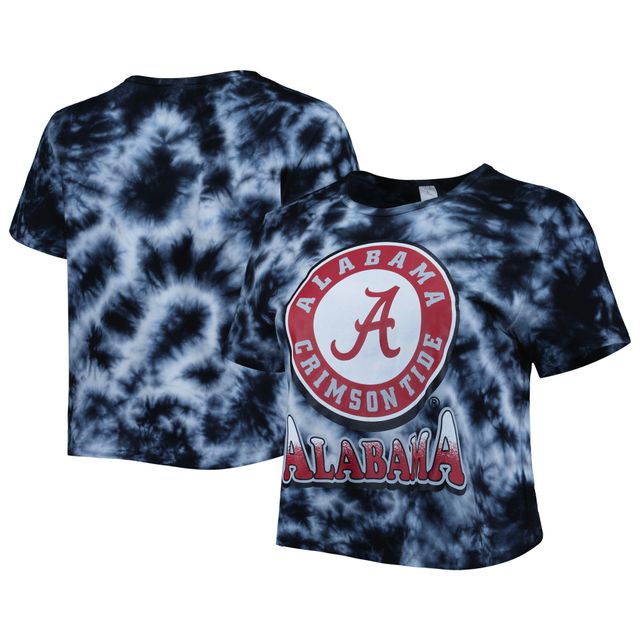 T-shirt court ZooZatz Alabama Crimson Tide Cloud-Dye pour femme, noir