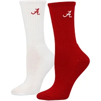 Lot de 2 paires de chaussettes courtes ZooZatz Crimson/White Alabama Crimson Tide pour femmes