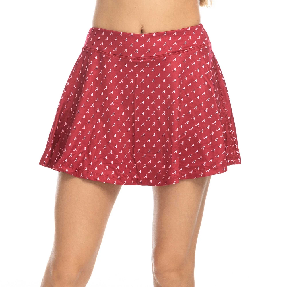 Jupe-short fluide à imprimé intégral Crimson Tide pour femme ZooZatz Alabama