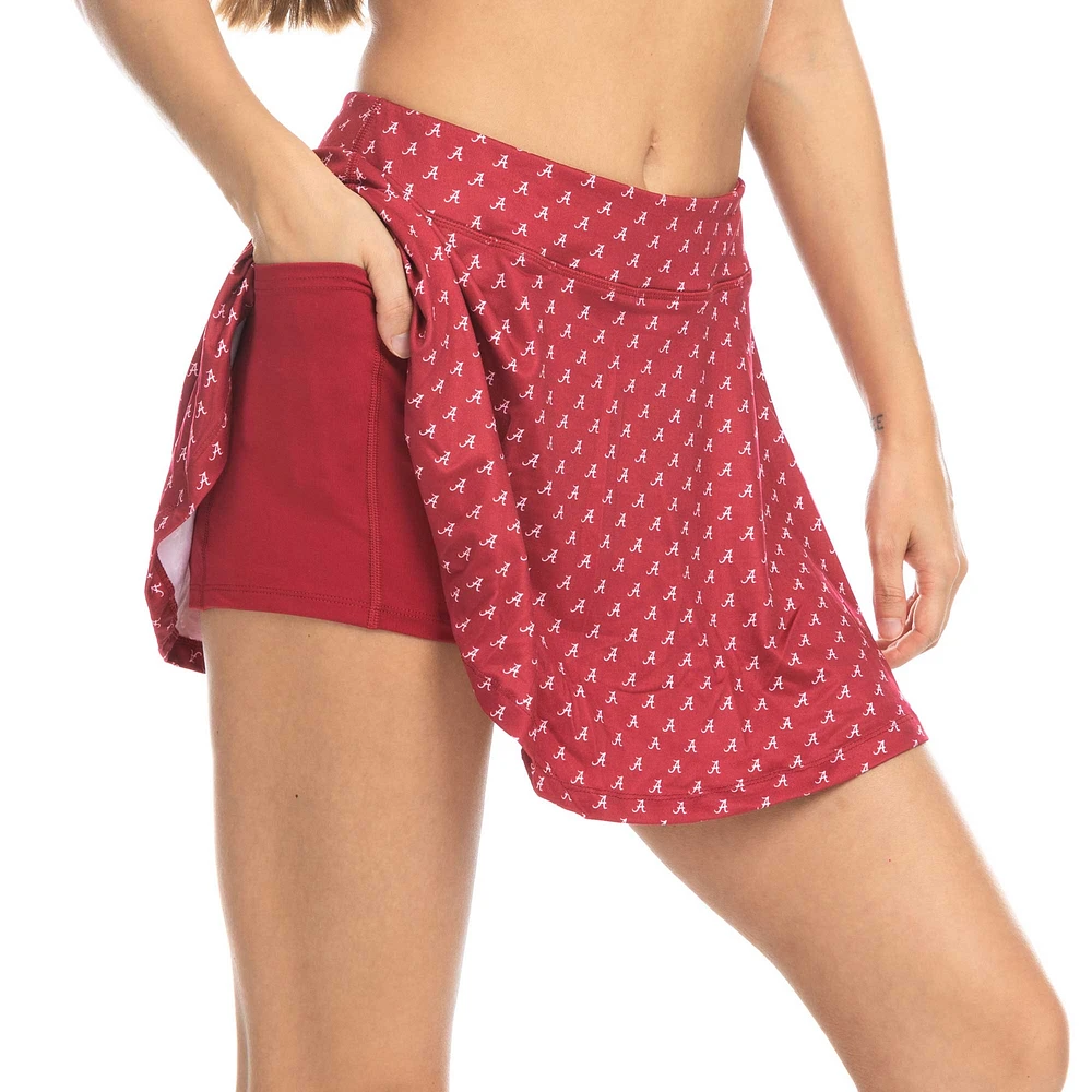 Women's ZooZatz Crimson Alabama Tide Allover Print Flowy Skort