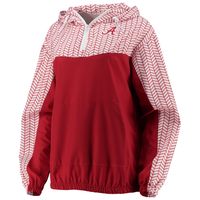 Women's ZooZatz Crimson Alabama Tide Chevron Swishy Quarter-Zip Hoodie Jacket