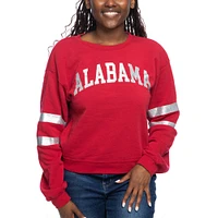 Women's ZooZatz Crimson Alabama Tide Glitter Pullover Sweatshirt