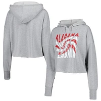 Women's ZooZatz Gray Alabama Crimson Tide Swirl Cropped Pullover Hoodie