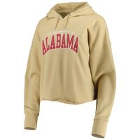 Women's ZooZatz Tan Alabama Crimson Tide Core University Cropped French Terry Pullover Hoodie