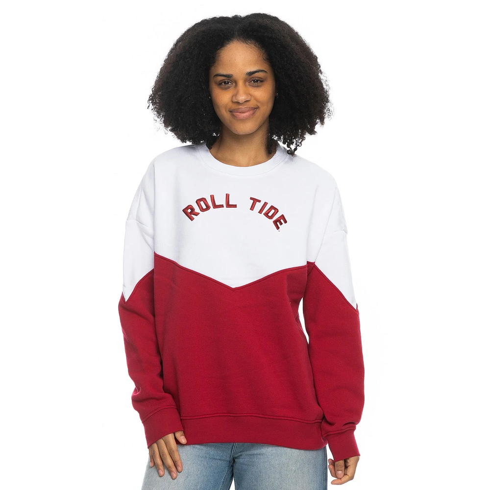 Sweat-shirt oversize blanc Alabama Crimson Tide Bestie pour femme ZooZatz