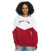 Sweat-shirt oversize blanc Alabama Crimson Tide Bestie pour femme ZooZatz