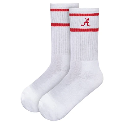 Chaussettes à rayures blanches Alabama Crimson Tide pour femmes ZooZatz