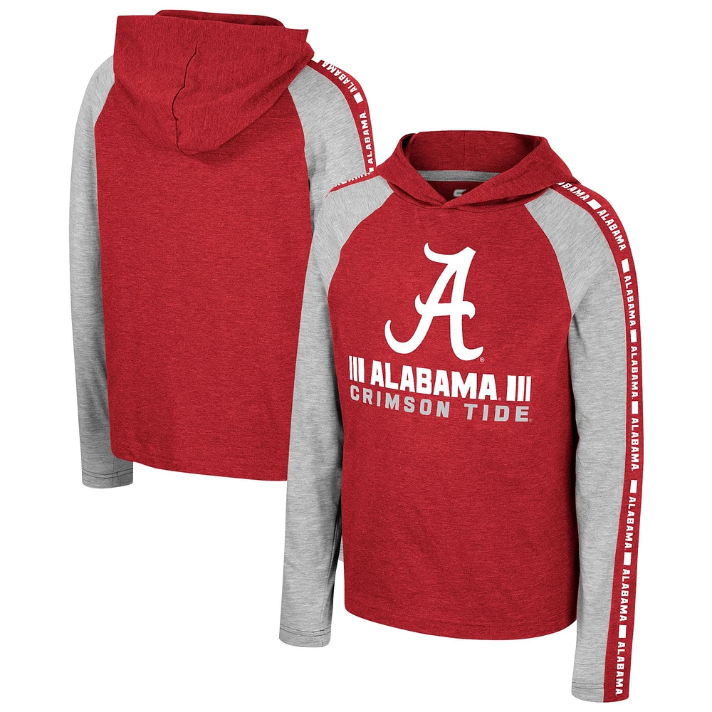 Youth Colosseum Crimson Alabama Tide Ned Raglan Long Sleeve Hooded T-Shirt