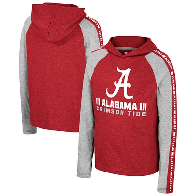 T-shirt à capuche manches longues Colosseum Crimson Alabama Tide Ned Raglan pour jeunes