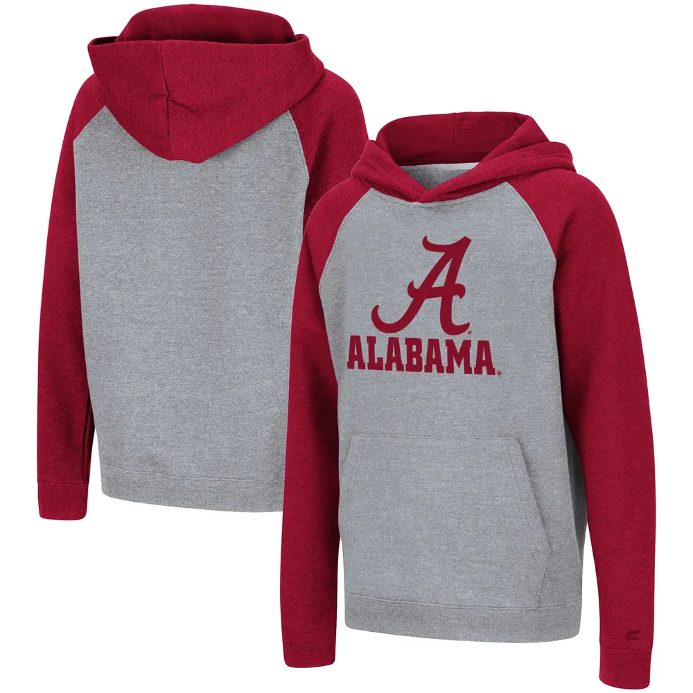 Lids Alabama Crimson Tide Colosseum Youth Logo Wordmark Raglan Pullover  Hoodie - Heathered Gray/Crimson | Brazos Mall
