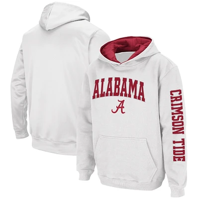 Sweat à capuche 2 coups Colosseum White Alabama Crimson Tide pour jeunes