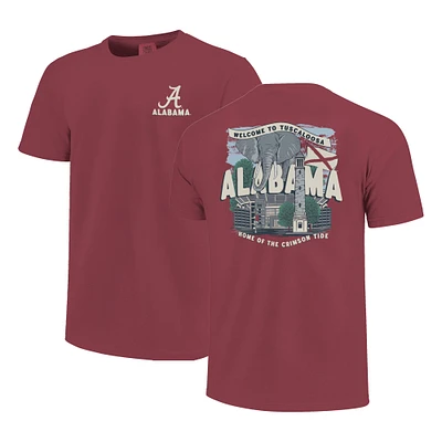 Youth  Crimson Alabama Tide Comfort Colors Hyperlocal Campus Scene T-Shirt