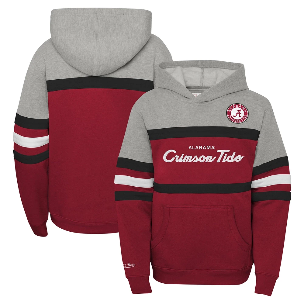 Sweat à capuche Mitchell & Ness Crimson Alabama Tide Head Coach pour jeunes