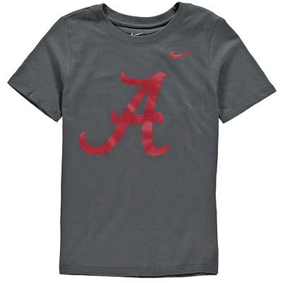 Youth Nike Anthracite Alabama Crimson Tide Cotton Logo T-Shirt
