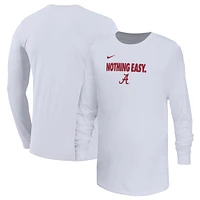 Youth Nike White Alabama Crimson Tide 2025 On-Court Bench Long Sleeve T-Shirt