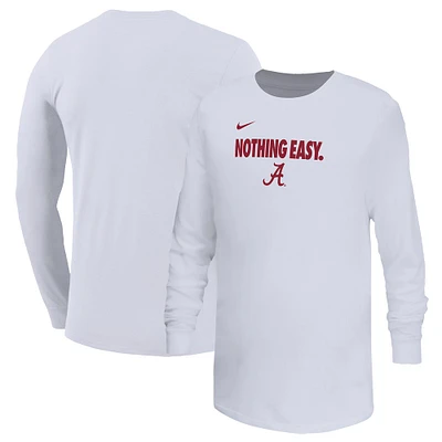 Youth Nike White Alabama Crimson Tide 2025 On-Court Bench Long Sleeve T-Shirt