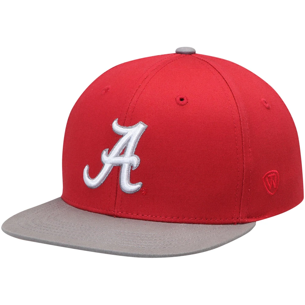 Casquette ajustable à pression Maverick Crimson Alabama Top of the World pour jeunes