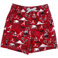 Maillot de bain pour jeunes Wes & Willy Crimson Alabama Tide Luau