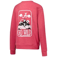 Youth Wes & Willy Crimson Alabama Tide Tri-Blend Go Wild Pullover Sweatshirt