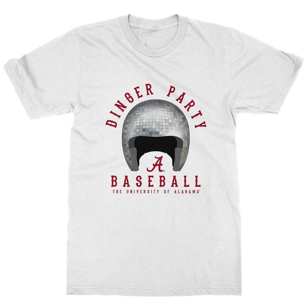 T-shirt blanc Alabama Crimson Tide Dinger Party Disco Helmet pour jeune