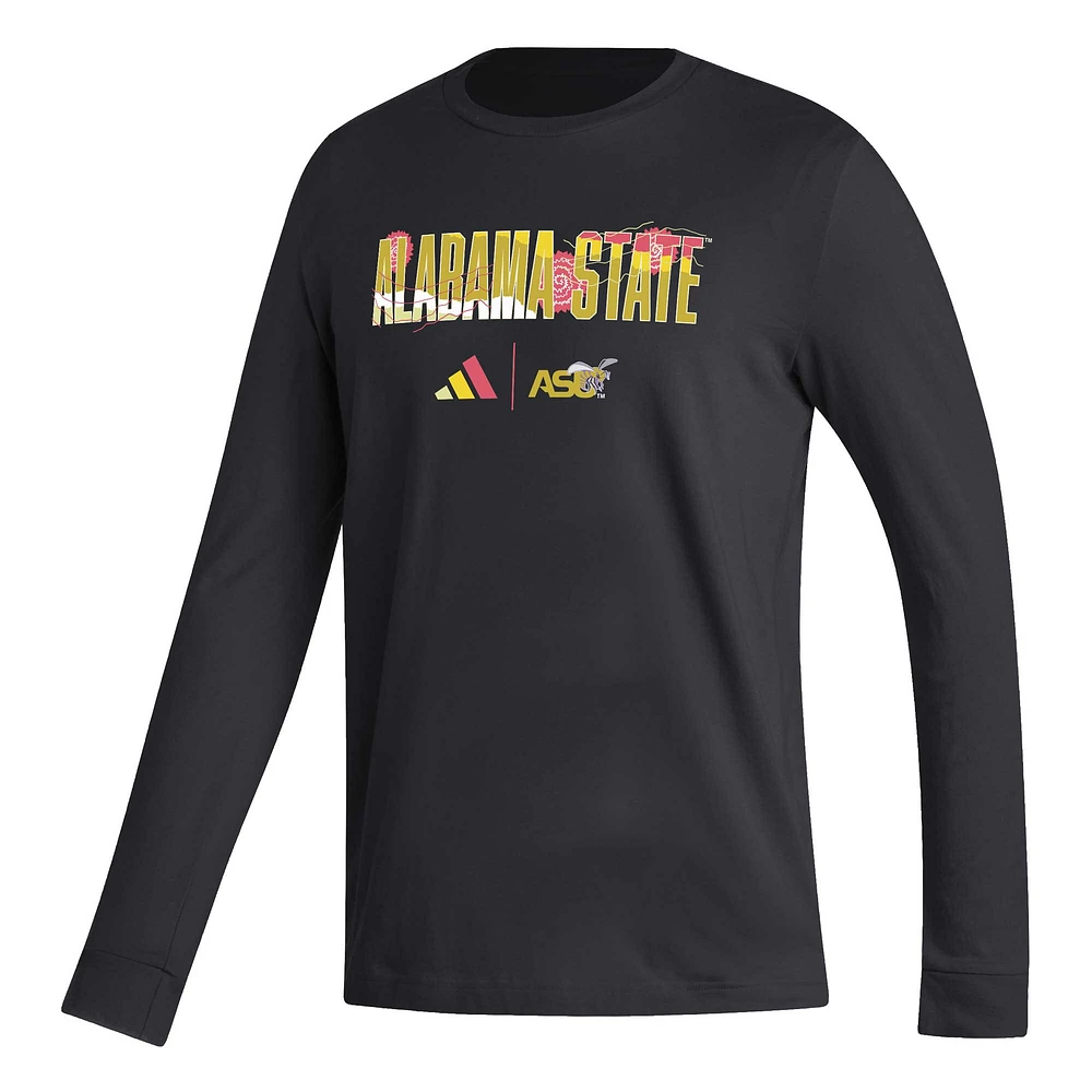 T-shirt à manches longues adidas Alabama State Hornets Honoring Black Excellence pour homme