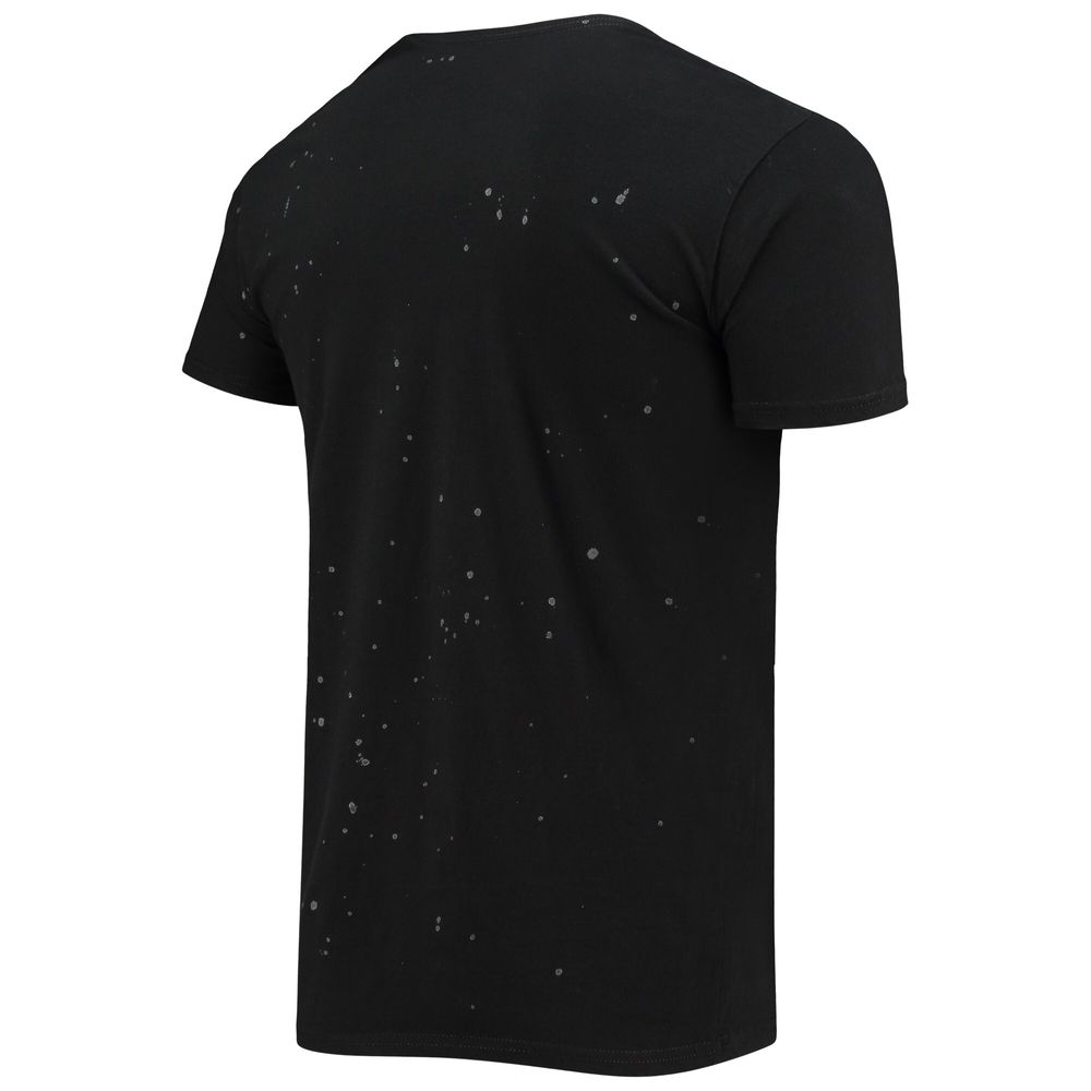 Men's Original Retro Brand Black Alabama State Hornets Bleach Splatter T-Shirt