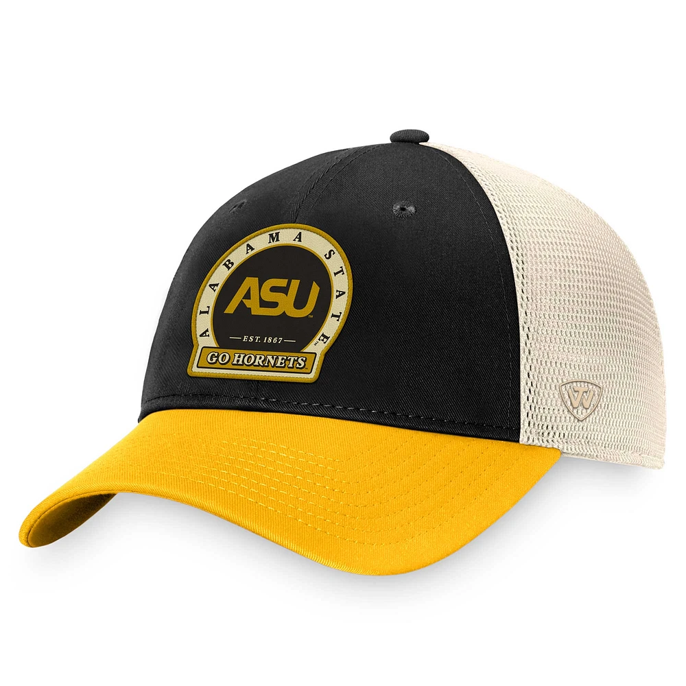 Casquette réglable de camionneur raffiné Top of the World Gold Alabama State Hornets pour hommes