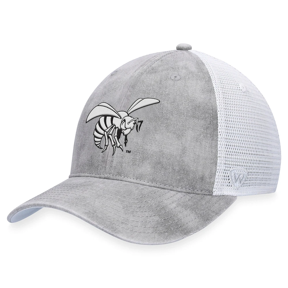 Casquette réglable Top of the World gris/blanc Alabama State Hornets Slate Trucker pour hommes