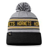 Bonnet en tricot à revers glacial pour hommes Top of the World Heather Grey Alabama State Hornets avec pompon