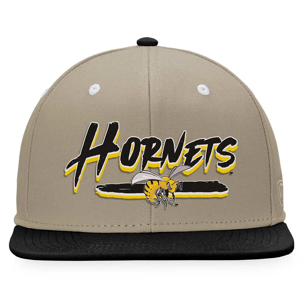 Men's Top of the World Khaki/Black Alabama State Hornets Land Snapback Hat