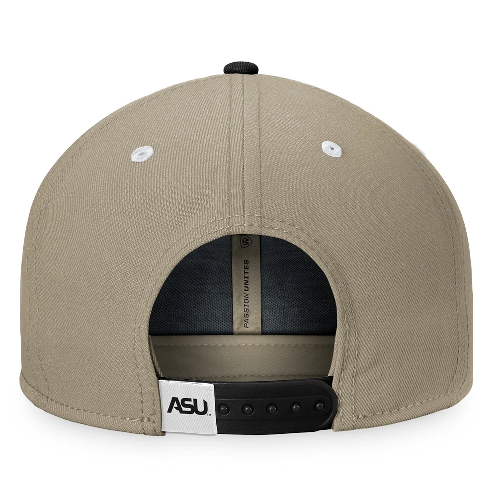 Men's Top of the World Khaki/Black Alabama State Hornets Land Snapback Hat