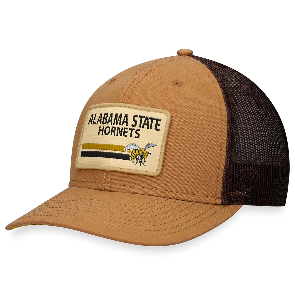 Casquette réglable Top of the World kaki Alabama State Hornets Strive Trucker pour hommes