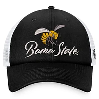 Casquette réglable Top of the World pour femmes, noir/blanc, Alabama State Hornets Charm Trucker