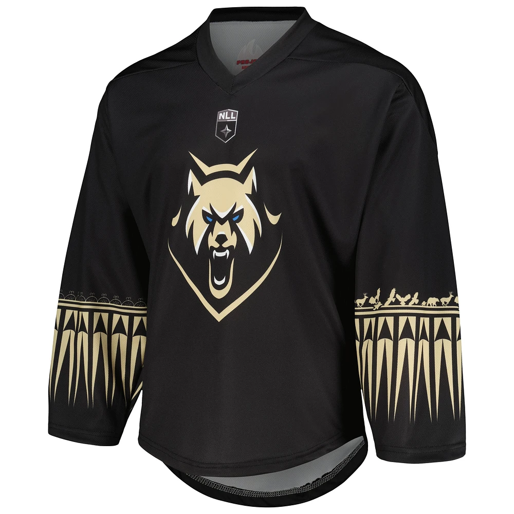 Réplique sublimée noire du maillot Albany FireWolves pour hommes