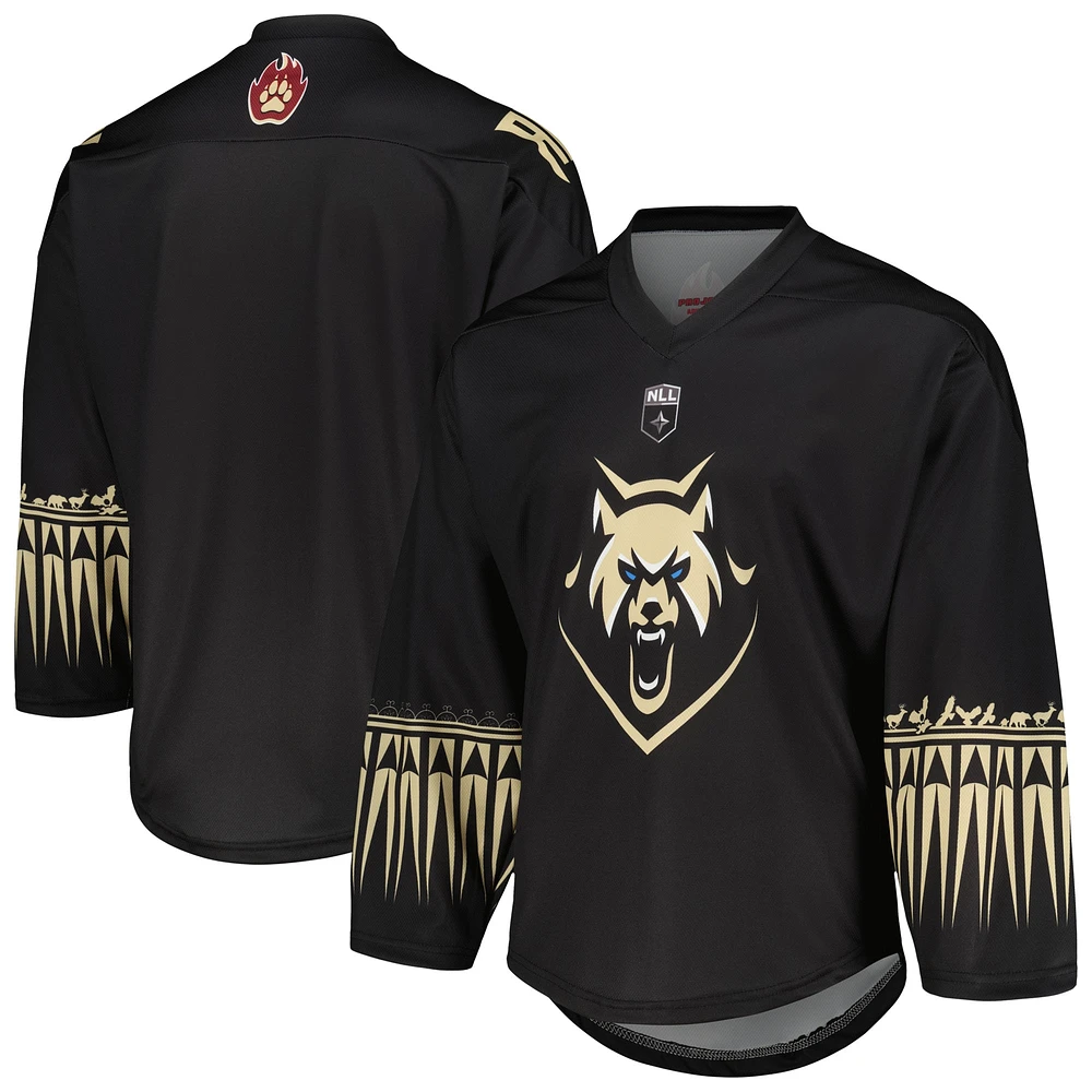 Réplique sublimée noire du maillot Albany FireWolves pour hommes