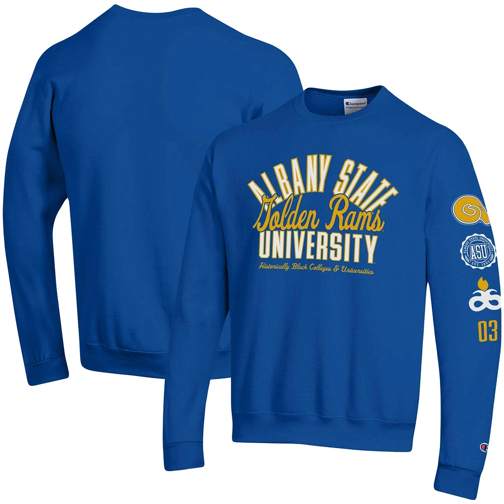 Sweat-shirt Champion Blue Albany State Golden Rams 2-Hit Powerblend pour homme