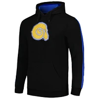 Men's FISLL Black Albany State Golden Rams Oversized Stripes Pullover Hoodie