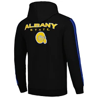 Sweat à capuche surdimensionné rayures FISLL pour hommes, noir, Albany State Golden Rams