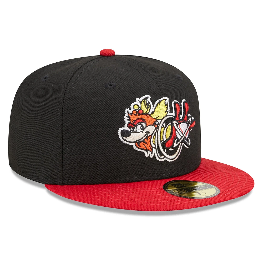 Casquette ajustée New Era Albuquerque Isotopes Marvel x Minor League 59FIFTY pour homme, noir/rouge