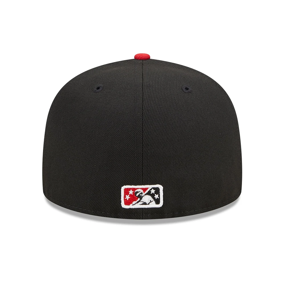 Casquette ajustée New Era Albuquerque Isotopes Marvel x Minor League 59FIFTY pour homme, noir/rouge